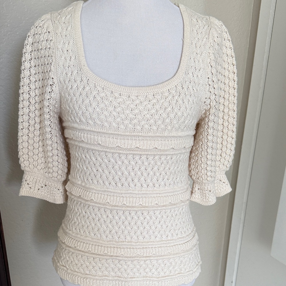 Vero Moda Cream Textured Women's Sweater